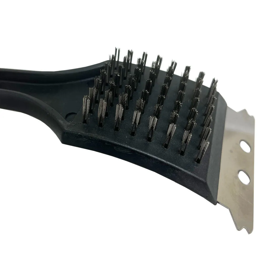 1 BBQ Grill Brush Scraper for Barbeque Steel Bristles Long Handle Heavy Duty
