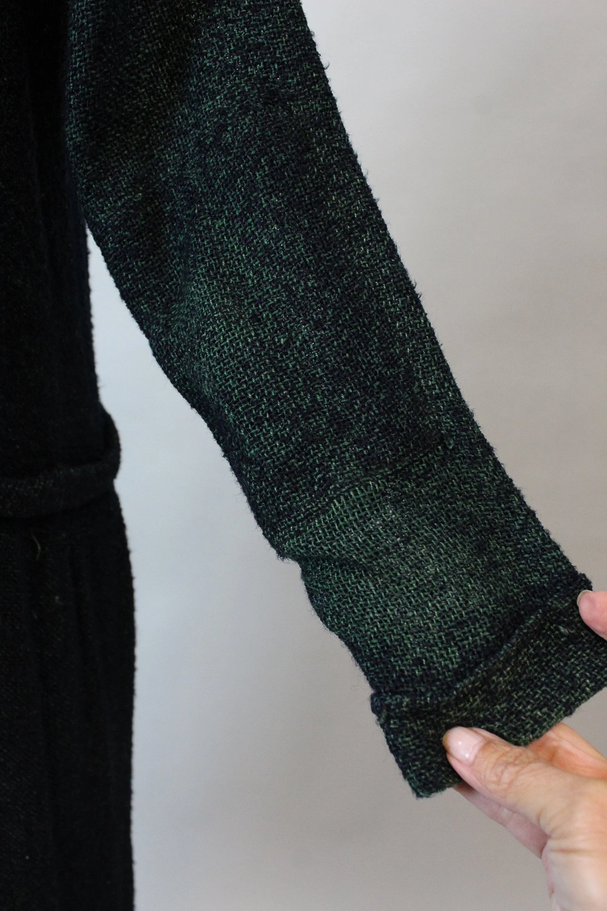 1920s RARE GREEN KNIT dropwaist dress large xl | new fall winter
