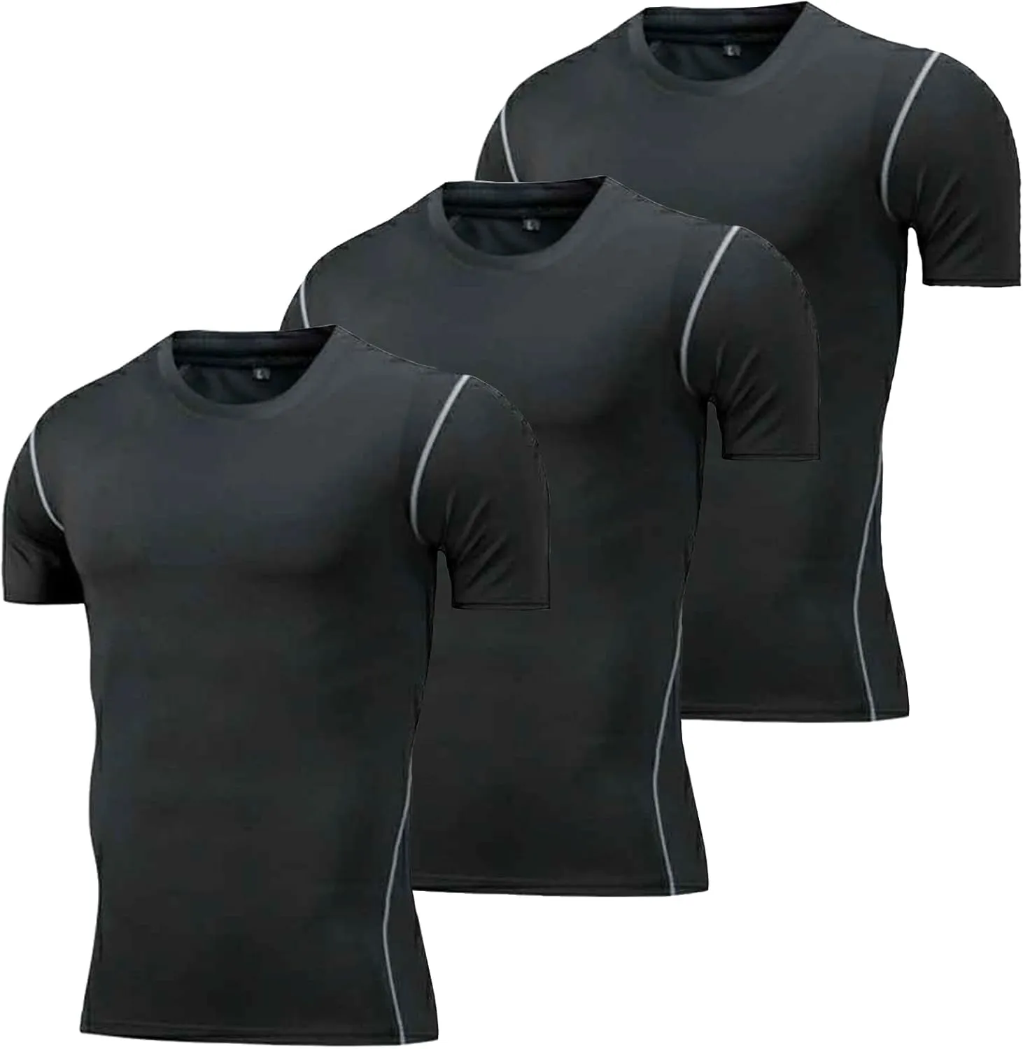 2 or 3 Pack Men's Compression Shirts Short Sleeve Workout T-Shirt Quick Dry Undershirts Athletic Baselayer Tank Top