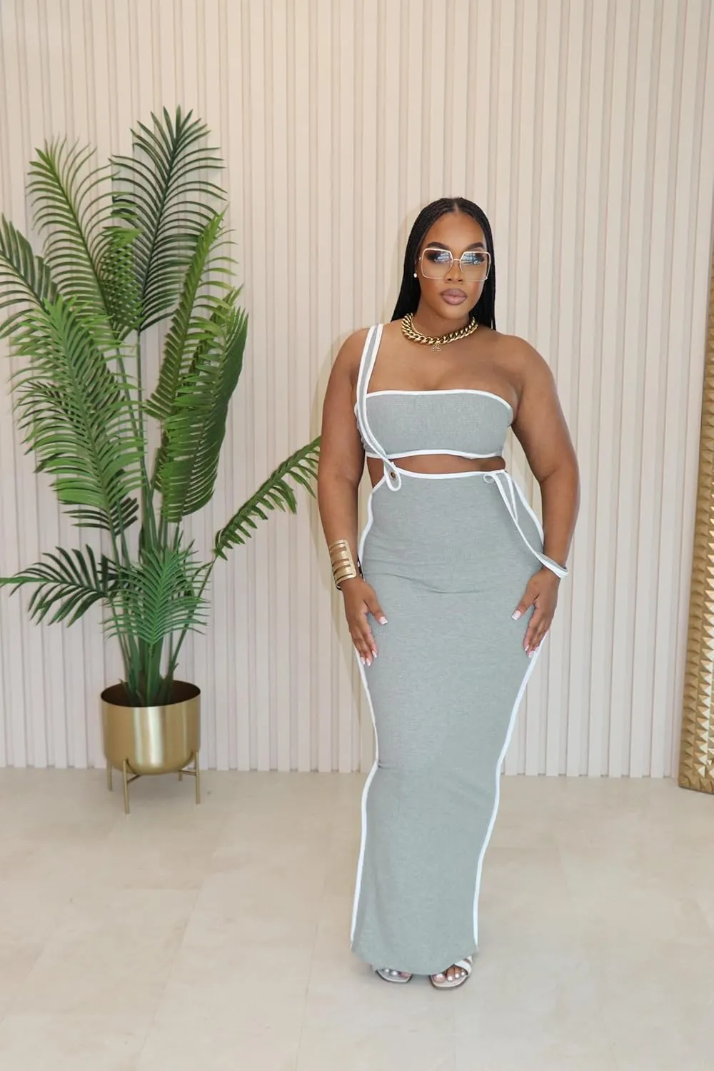 2 Piece Outfits for Women Summer Tube Crop Tops Sexy Bodycon Dresses Maxi Skirt Sets Vacation Jumpsuits Club Outfits
