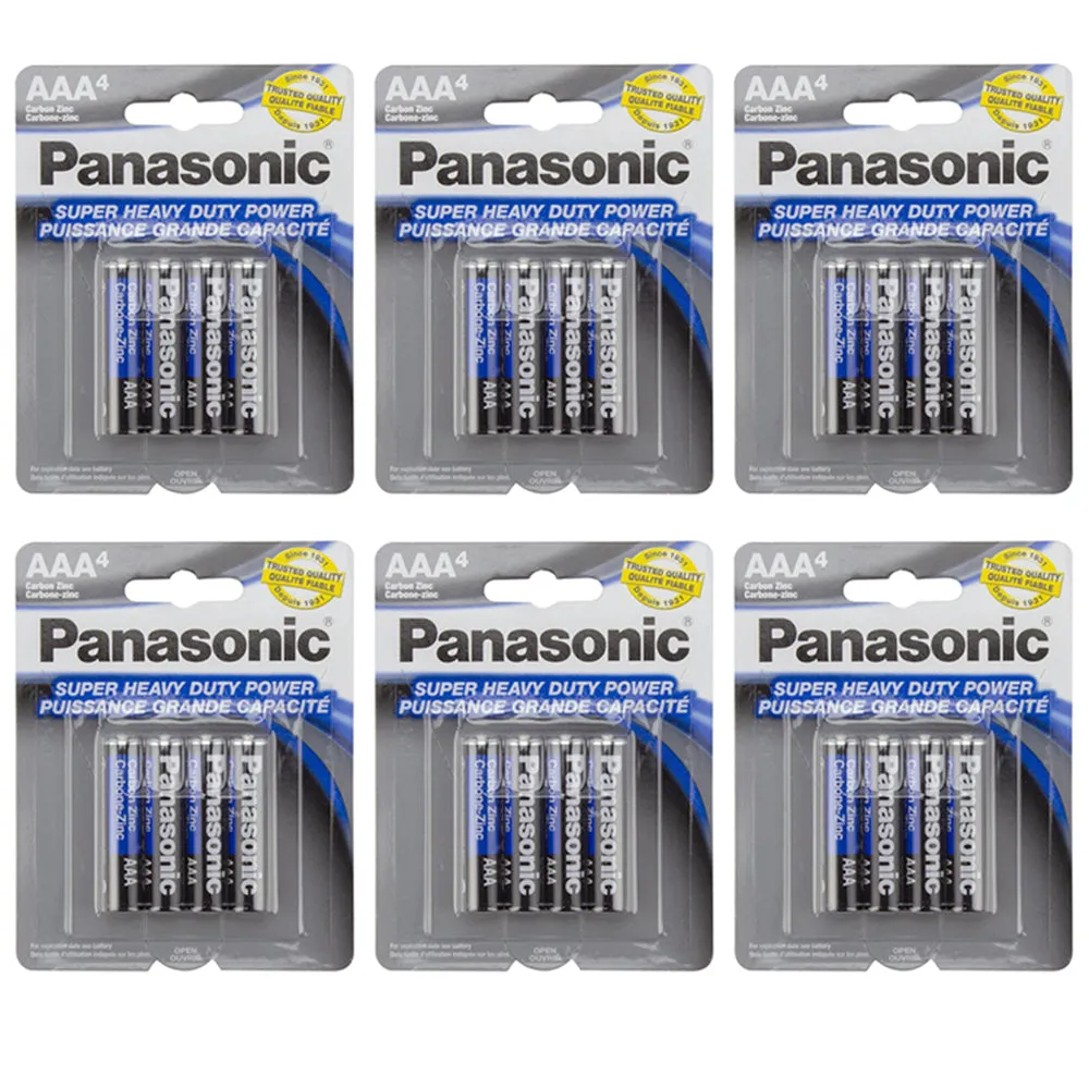 24 X Panasonic AAA Batteries Super Heavy Duty Carbon Zinc Battery 1.5V