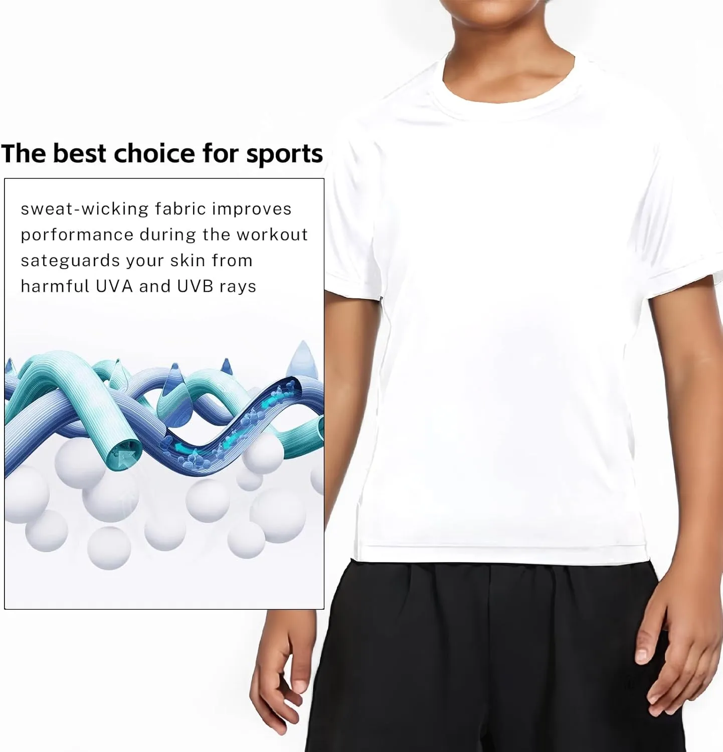 3 Pack Boys Compression Shirt Short Sleeve Youth Athletic Undershirt Kids Quick Dry Athletic Base Layer T-Shirt