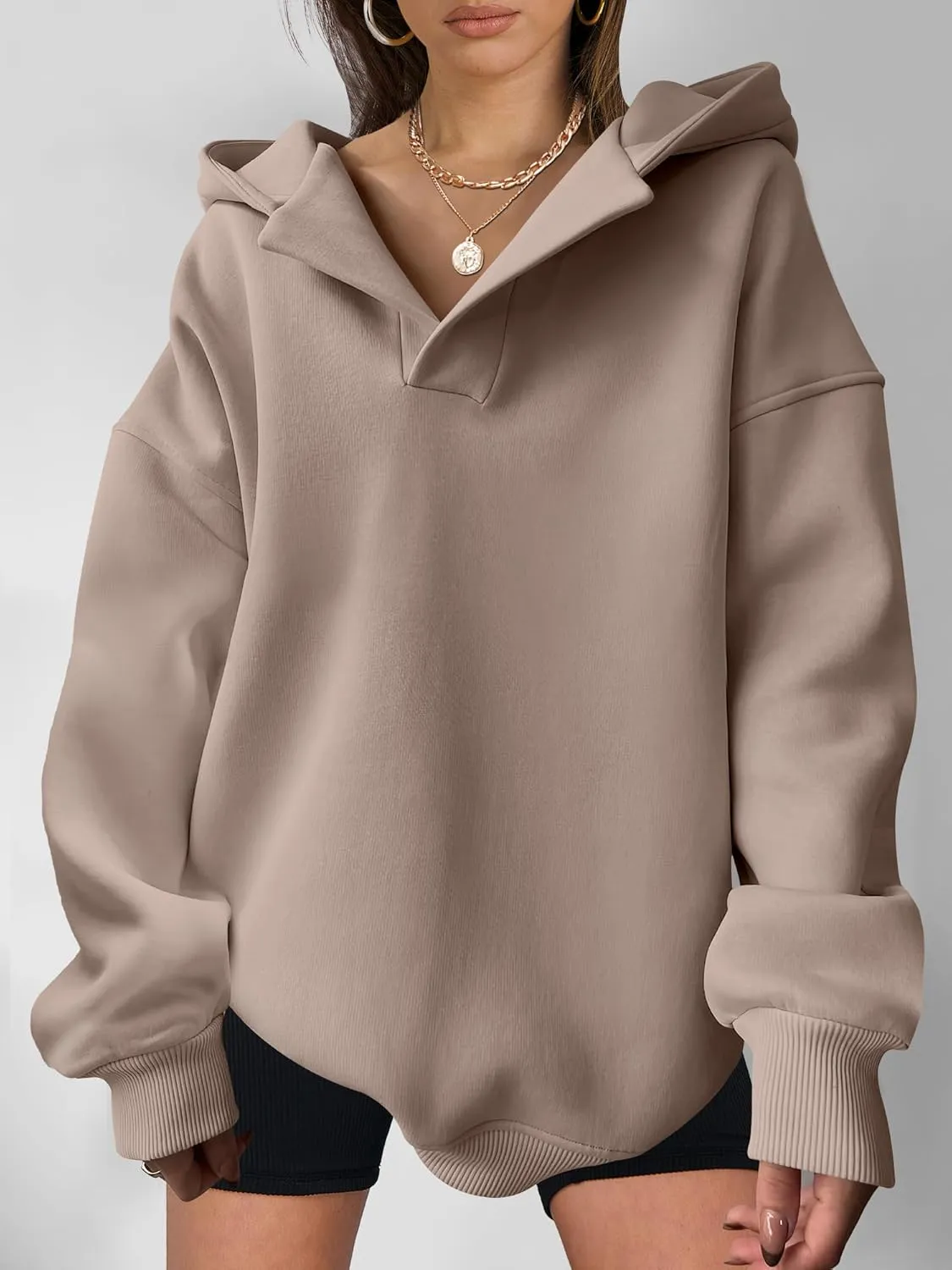 ANRABESS Womens Oversized Hoodies V Neck Sweatshirts Long Sleeve Pullover Casual Fall Teen Girls Preppy Clothes 2025 Trendy