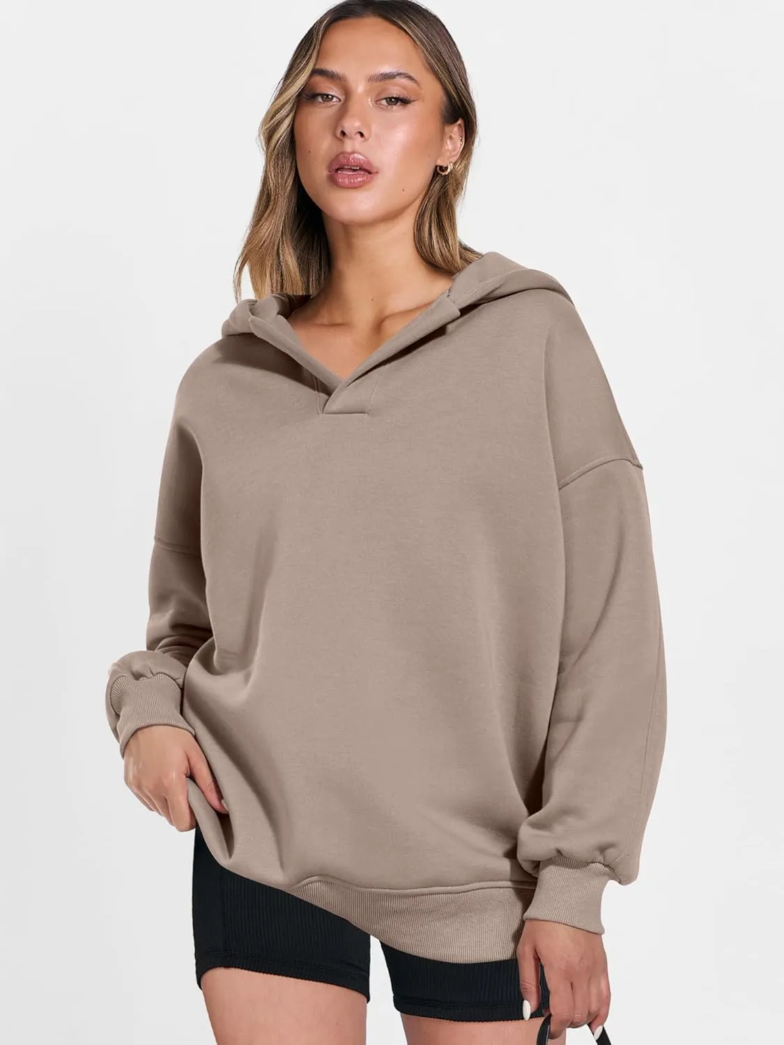 ANRABESS Womens Oversized Hoodies V Neck Sweatshirts Long Sleeve Pullover Casual Fall Teen Girls Preppy Clothes 2025 Trendy