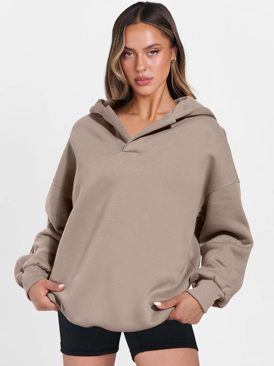ANRABESS Womens Oversized Hoodies V Neck Sweatshirts Long Sleeve Pullover Casual Fall Teen Girls Preppy Clothes 2025 Trendy