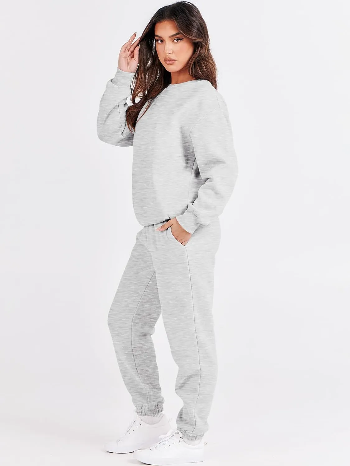 ANRABESS Women's Two Piece Outfits Lounge Set Long Sleeve Crewneck Sweatshirt Jogger Pants Tracksuit Sweatsuit 2024 Fall Sets