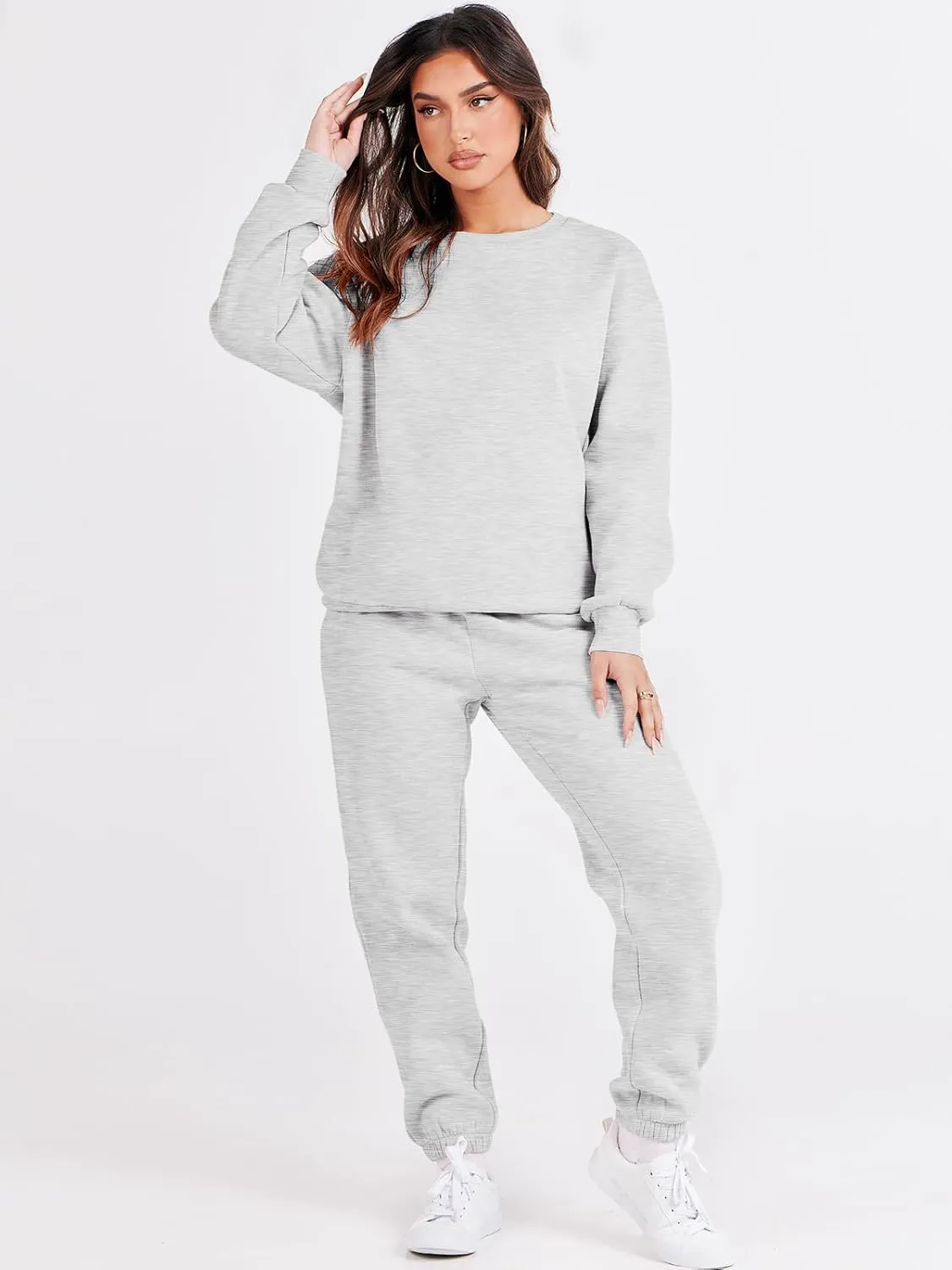 ANRABESS Women's Two Piece Outfits Lounge Set Long Sleeve Crewneck Sweatshirt Jogger Pants Tracksuit Sweatsuit 2024 Fall Sets