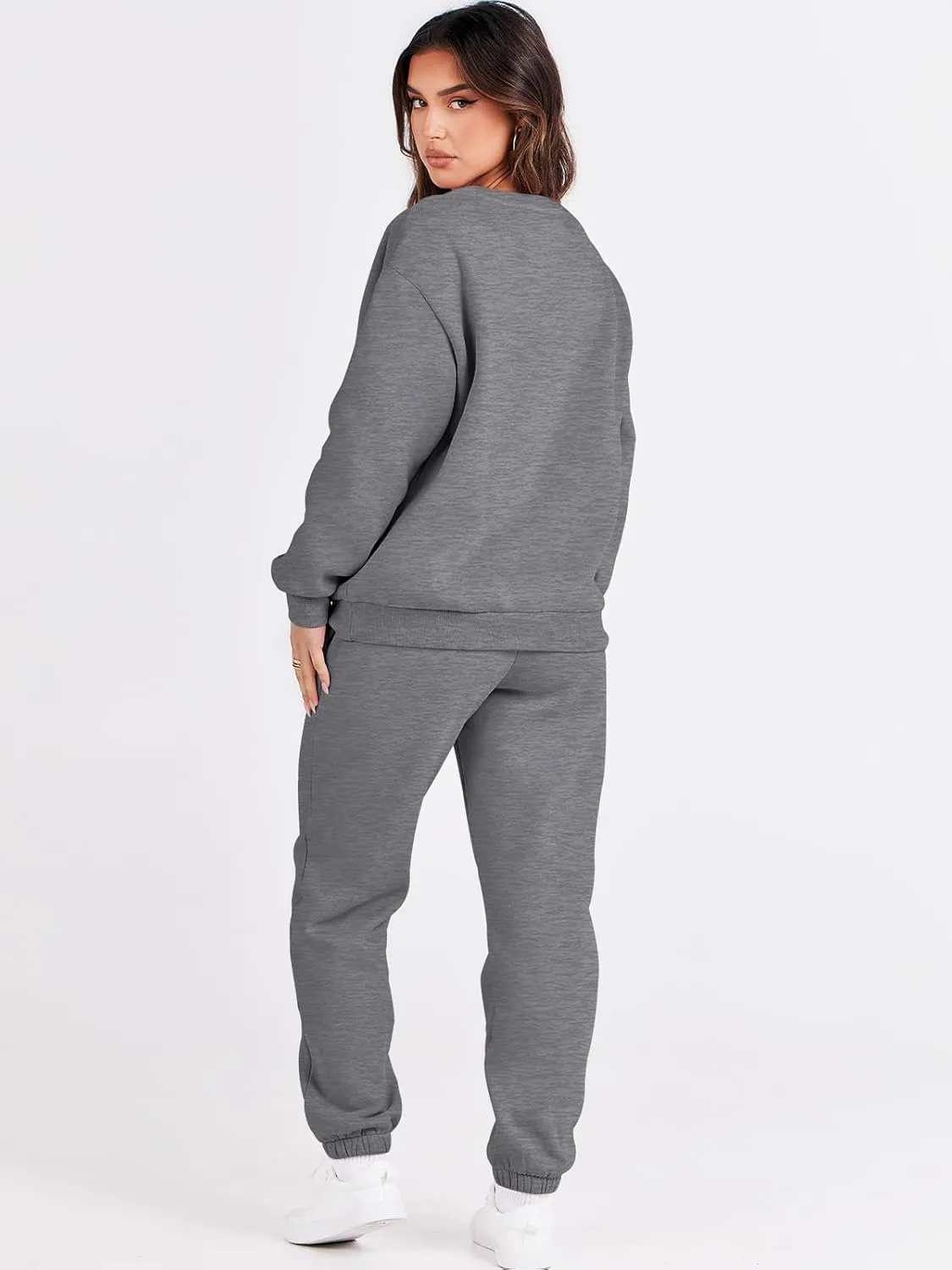 ANRABESS Women's Two Piece Outfits Lounge Set Long Sleeve Crewneck Sweatshirt Jogger Pants Tracksuit Sweatsuit 2024 Fall Sets