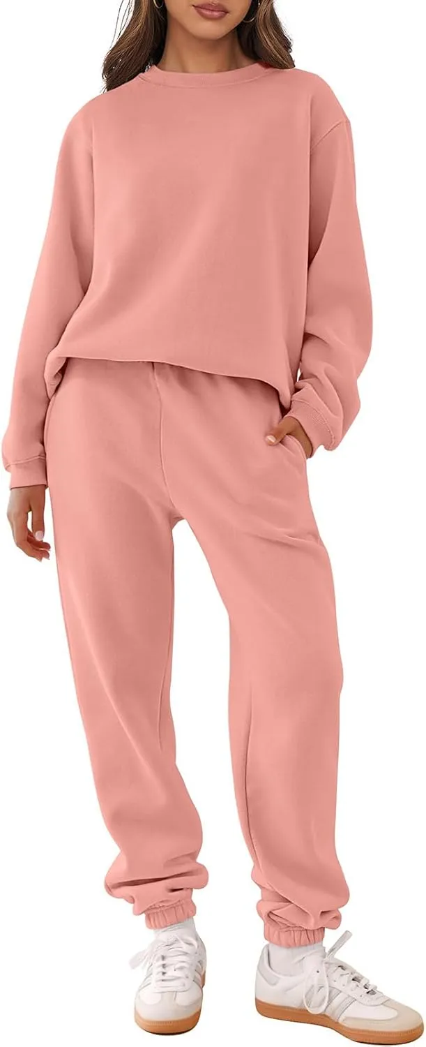 ANRABESS Women's Two Piece Outfits Lounge Set Long Sleeve Crewneck Sweatshirt Jogger Pants Tracksuit Sweatsuit 2024 Fall Sets