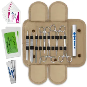 ASA TECHMED Military Style Survival Kit - 20 Pcs Emergency Response First Aid Kit for Tactical and Outdoor Use