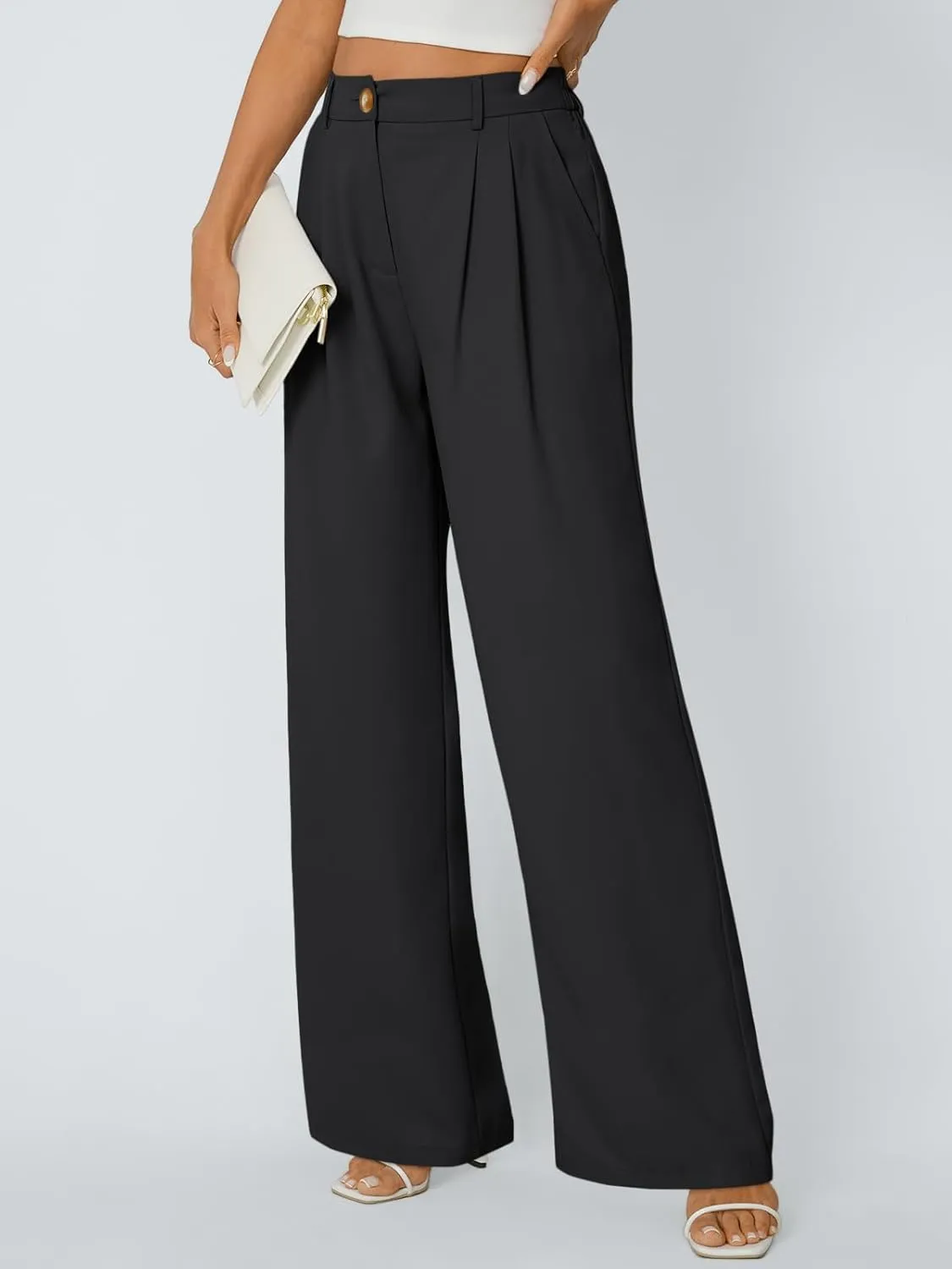 AUTOMET Womens Wide Leg Dress Pants Business Casual Work Outfits