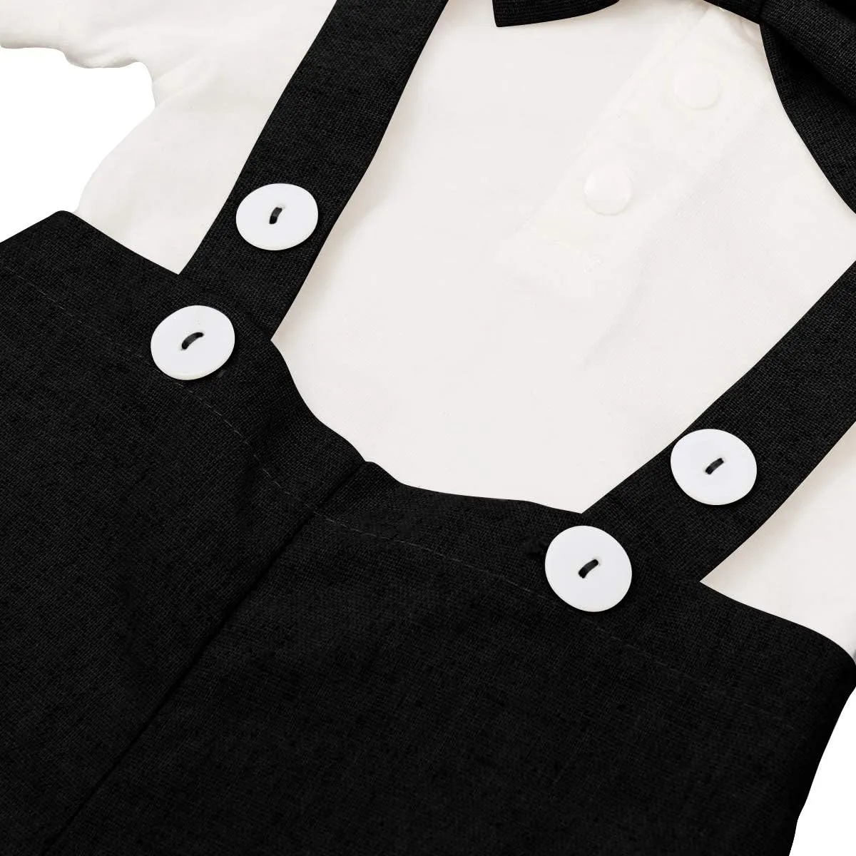 Baby Boys Formal Suit Set Short Sleeve Romper Suspenders Shorts Pants Bowtie Wedding Tuxedo Outfits Cake Smash Clothes