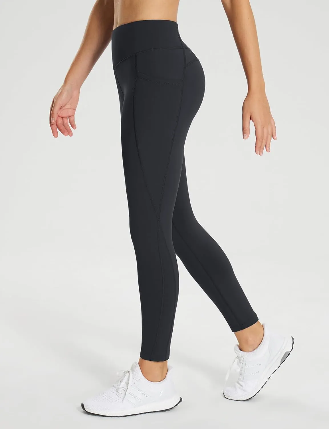 baleaf 25''/30'' Women's Fleece Lined Leggings Water Resistant High Waist Winter Running Hiking Pants Zipper Pockets