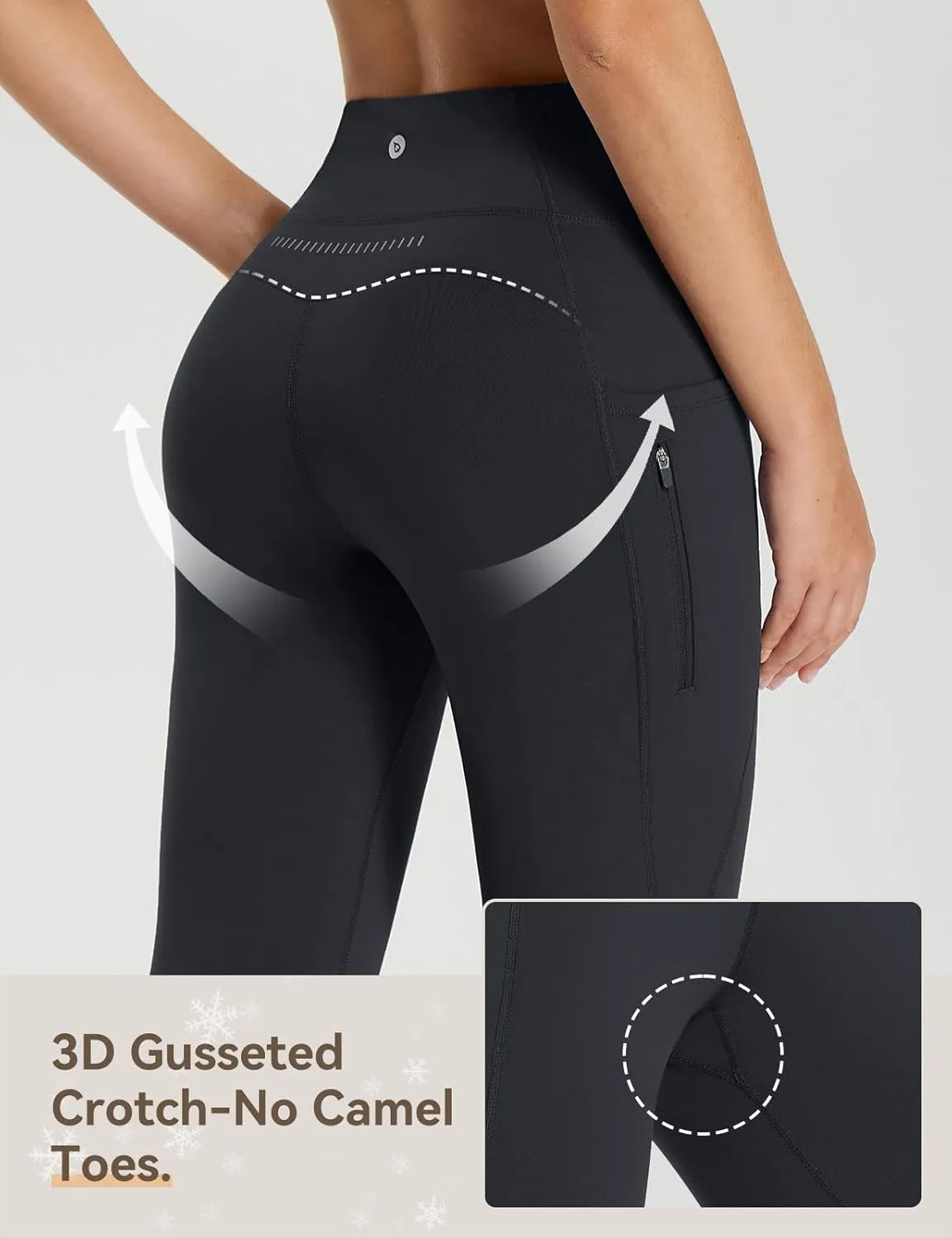baleaf 25''/30'' Women's Fleece Lined Leggings Water Resistant High Waist Winter Running Hiking Pants Zipper Pockets