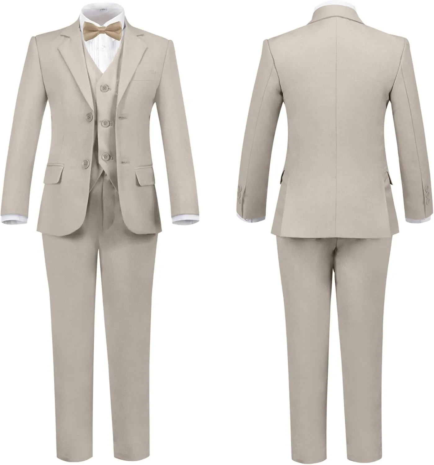 Boys Suit Set Formal Dress Shirt with Bowtie Vest Pants Toddler Boy Tuxedo Suits