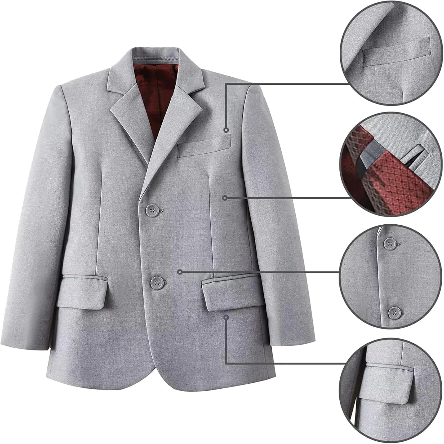 Boys Suit Slim Fit Tuxedo Set Prom Suits for Teen Boys Wedding Party Outfit 2 Piece Blazer Pants Set