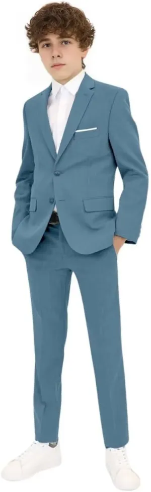 Boys Suit Slim Fit Tuxedo Set Prom Suits for Teen Boys Wedding Party Outfit 2 Piece Blazer Pants Set