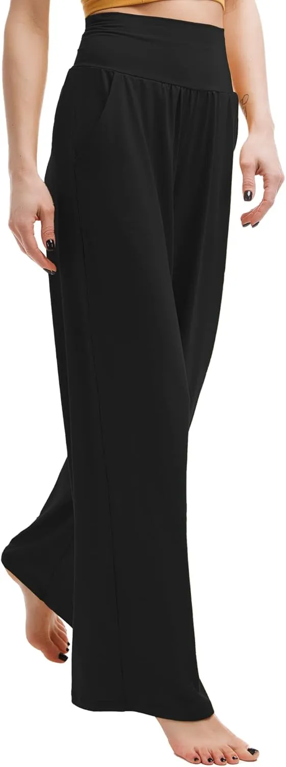CADITEX Wide Leg Pants For Women- High Waisted Yoga Sweatpants Comfy Sports Athletic Lounge Pants with Pockets