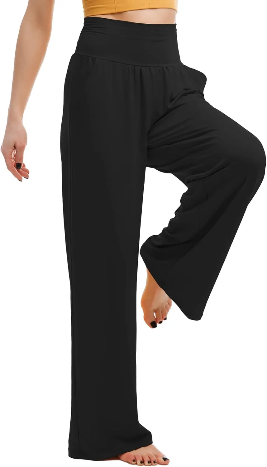 CADITEX Wide Leg Pants For Women- High Waisted Yoga Sweatpants Comfy Sports Athletic Lounge Pants with Pockets