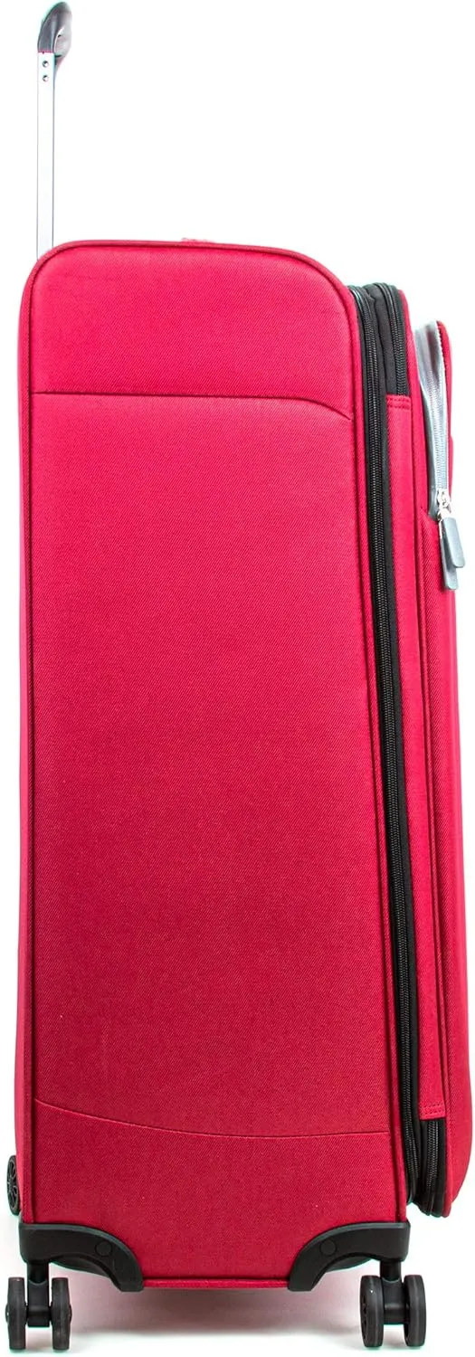 Calvin Klein Flare Softside Spinner Luggage, Grey/Red, 29 Inch
