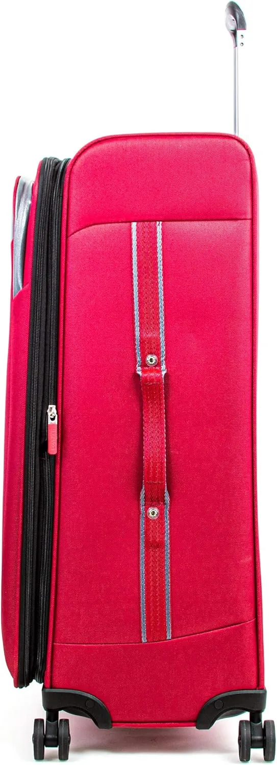 Calvin Klein Flare Softside Spinner Luggage, Grey/Red, 29 Inch