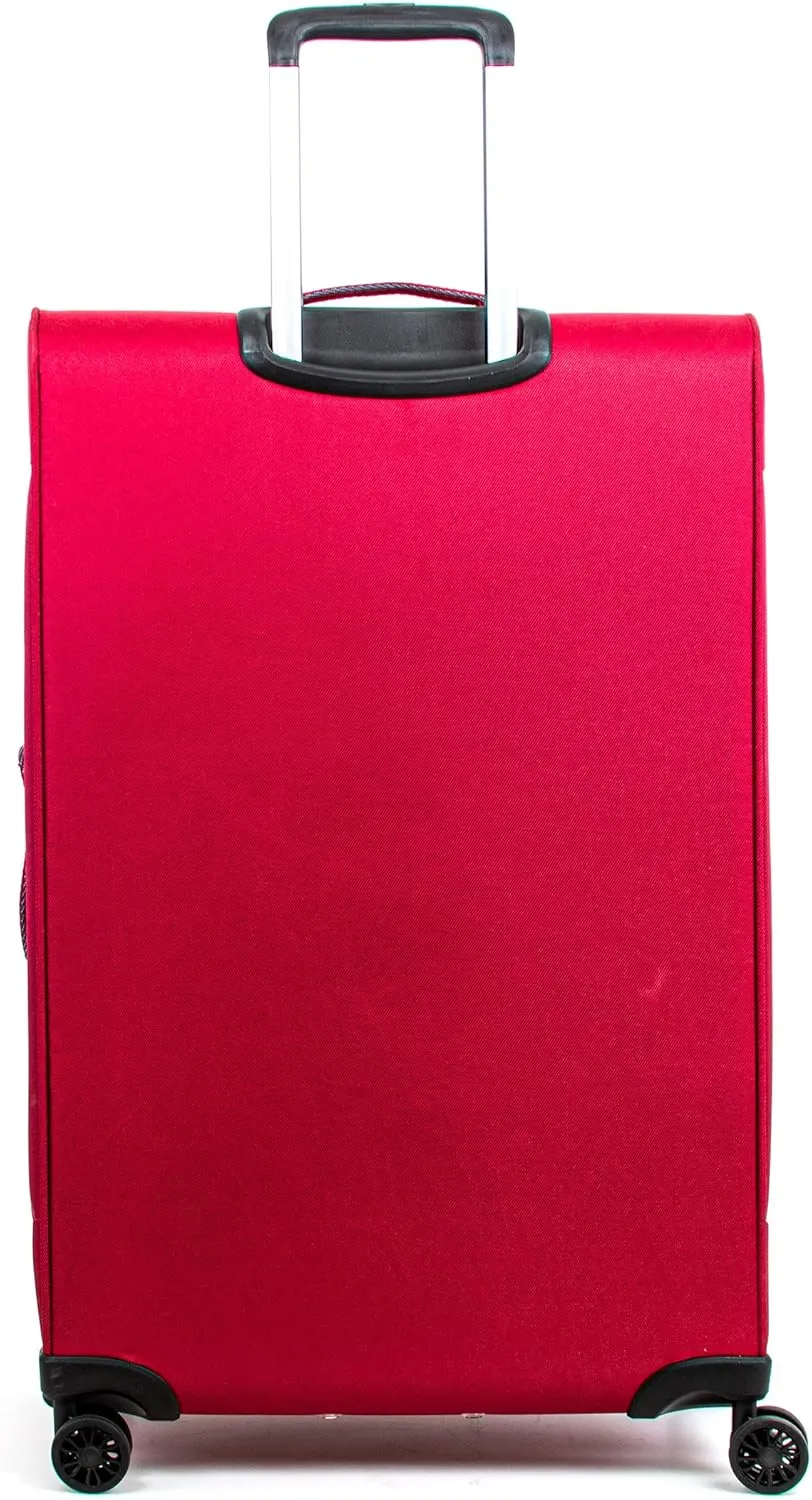 Calvin Klein Flare Softside Spinner Luggage, Grey/Red, 29 Inch