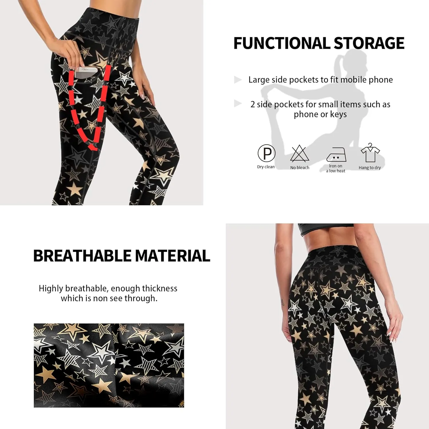 Cerburny High Waisted Exercise Yoga Pants with Pockets Workout Leggings for Women Running Pants