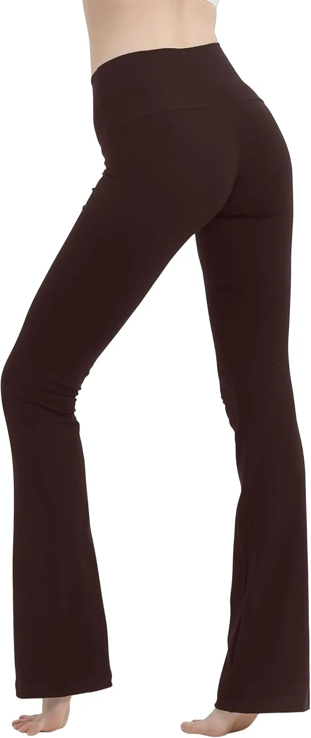Cotton Spandex Low Rise Bootcut Flare Yoga Pants Legging(Regular Size/Plus Size) S-5XL (32"/34"/36" Inseam)