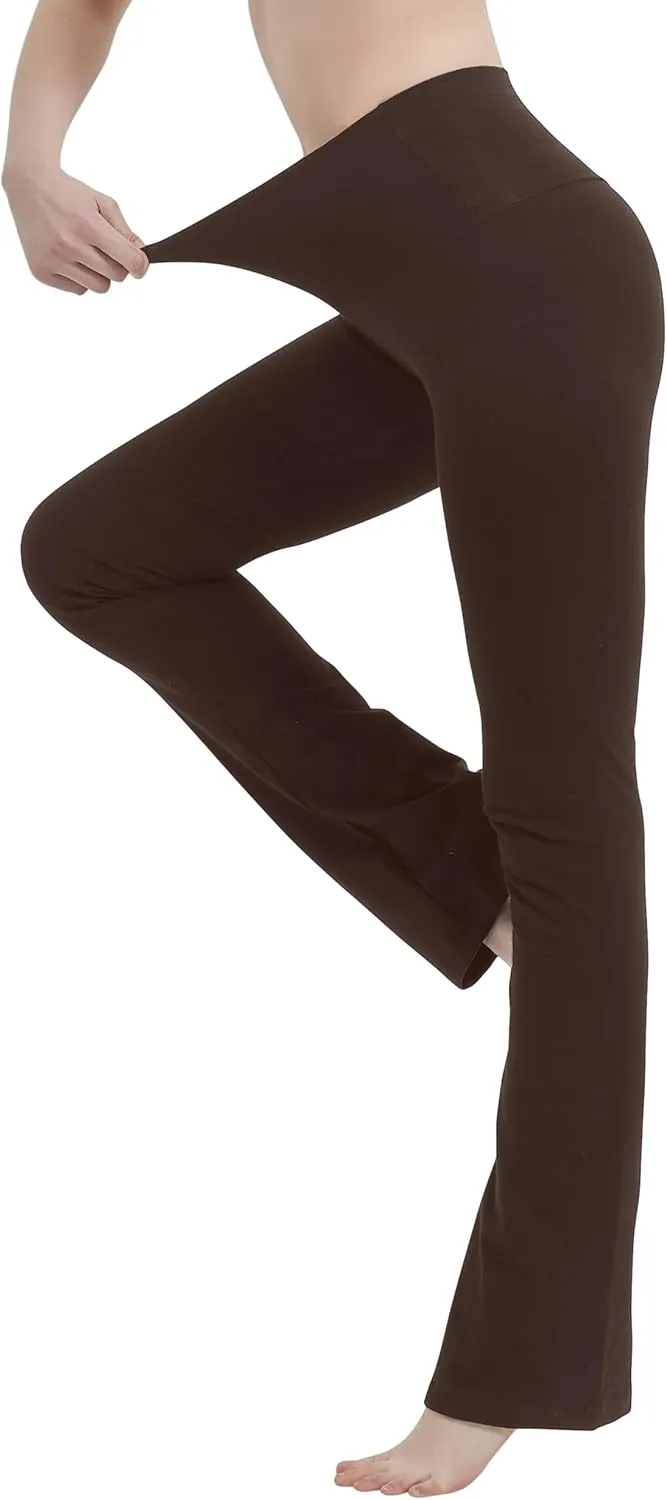 Cotton Spandex Low Rise Bootcut Flare Yoga Pants Legging(Regular Size/Plus Size) S-5XL (32"/34"/36" Inseam)
