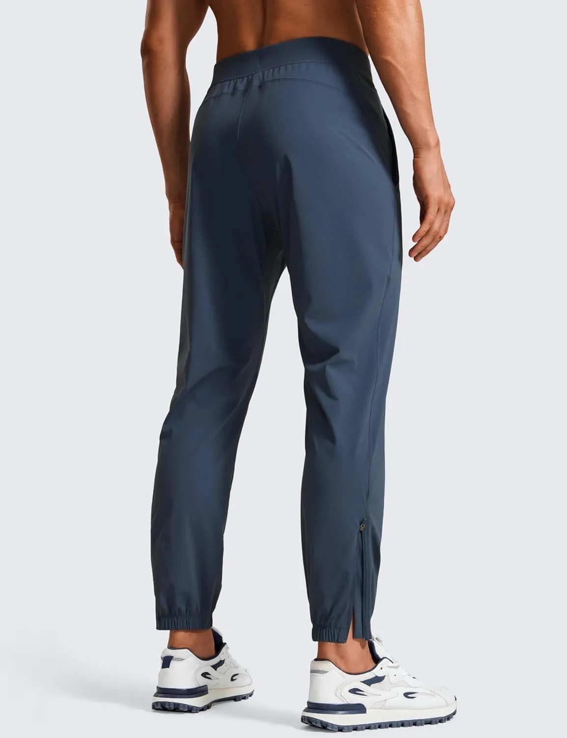 CRZ YOGA Athletic Joggers for Men - 29" Lightweight Running Training Pants with Zip Pockets and Ankle Zippers