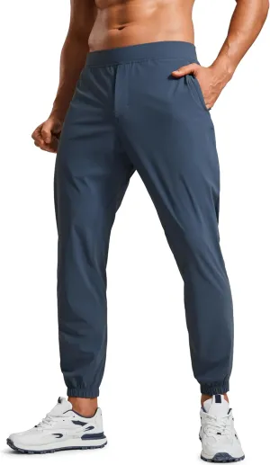 CRZ YOGA Athletic Joggers for Men - 29" Lightweight Running Training Pants with Zip Pockets and Ankle Zippers