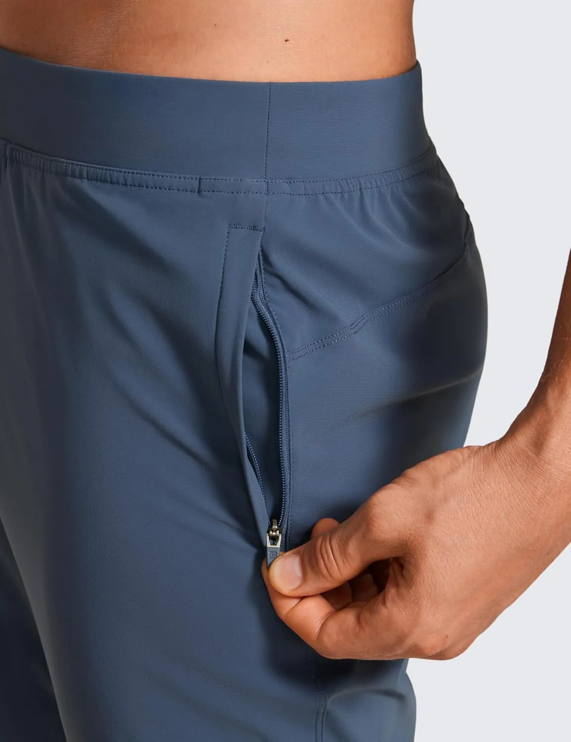 CRZ YOGA Athletic Joggers for Men - 29" Lightweight Running Training Pants with Zip Pockets and Ankle Zippers