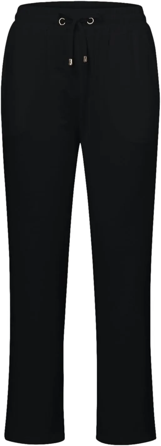 DASAYO Linen Pants Women Drawstring Elastic Waist Straight Leg Trousers Ladies Lightweight Casual Summmer Pants with Pockets