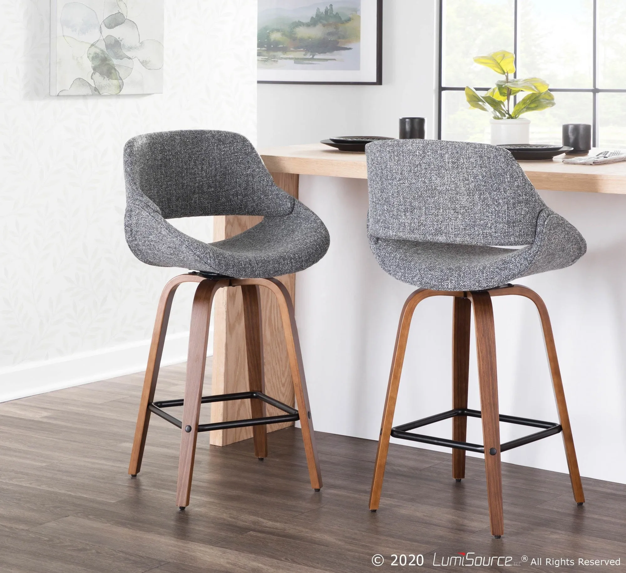 Fabrico Counter Stool - Set of 2 Blue By LumiSource - B26-FBCO2X WLBU2