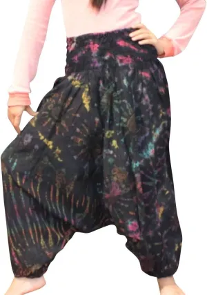 Full Funk Smock Waisted Hand Tie Dye Harem Mao Aladdin Pants