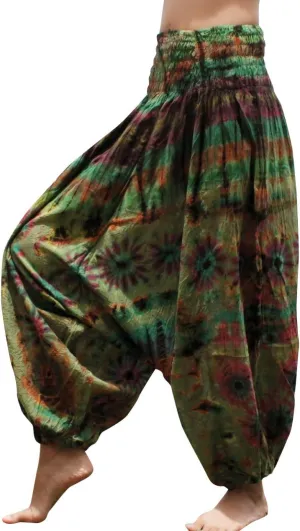 Full Funk Smock Waisted Hand Tie Dye Harem Mao Aladdin Pants