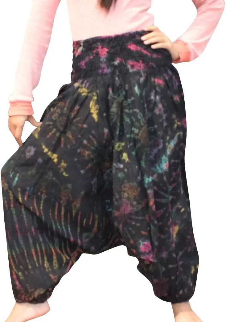 Full Funk Smock Waisted Hand Tie Dye Harem Mao Aladdin Pants