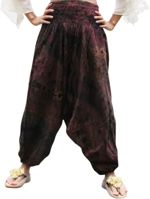 Full Funk Smock Waisted Hand Tie Dye Harem Mao Aladdin Pants
