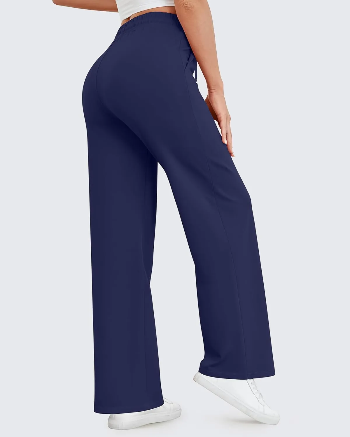 G4Free Wide Leg Yoga Pants with Pockets for Women Sweatpants Casual Drawstring Stretch Pants Petite/Regular/Tall
