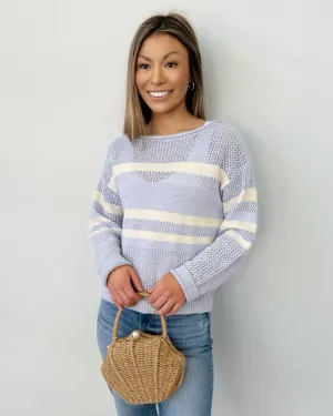 Gabrielle Open Knit Striped Sweater