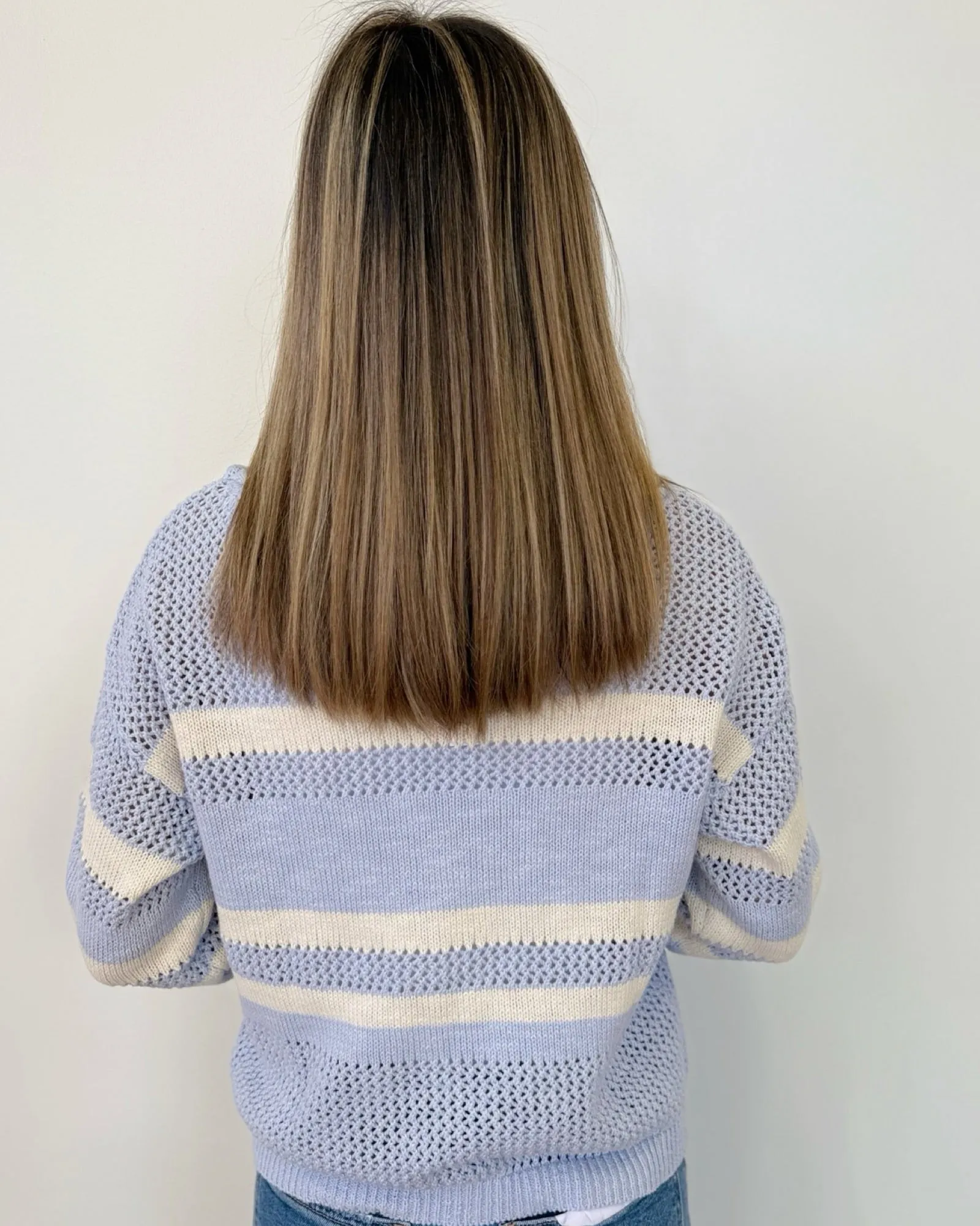 Gabrielle Open Knit Striped Sweater