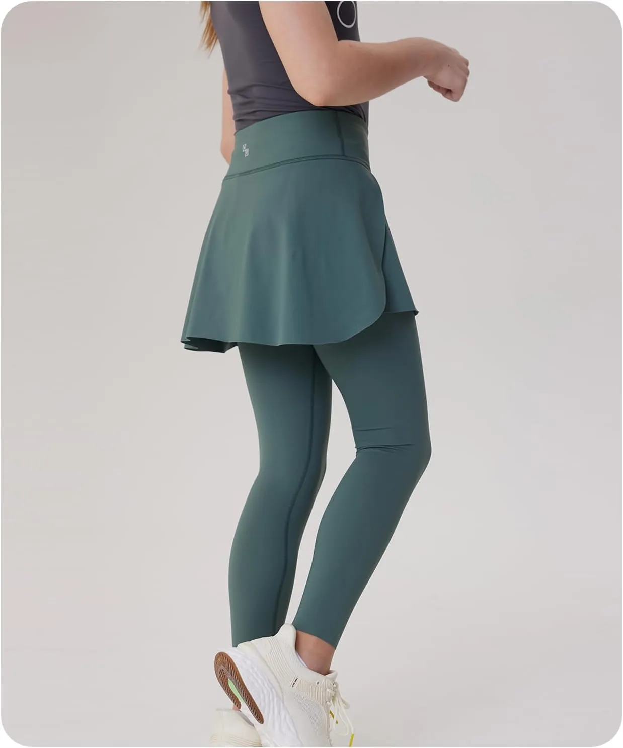 Girls Skirted Leggings with Pockets Athletic Tennis Skorts Stretchy Kids Yoga Pants with Ruffle Skirt