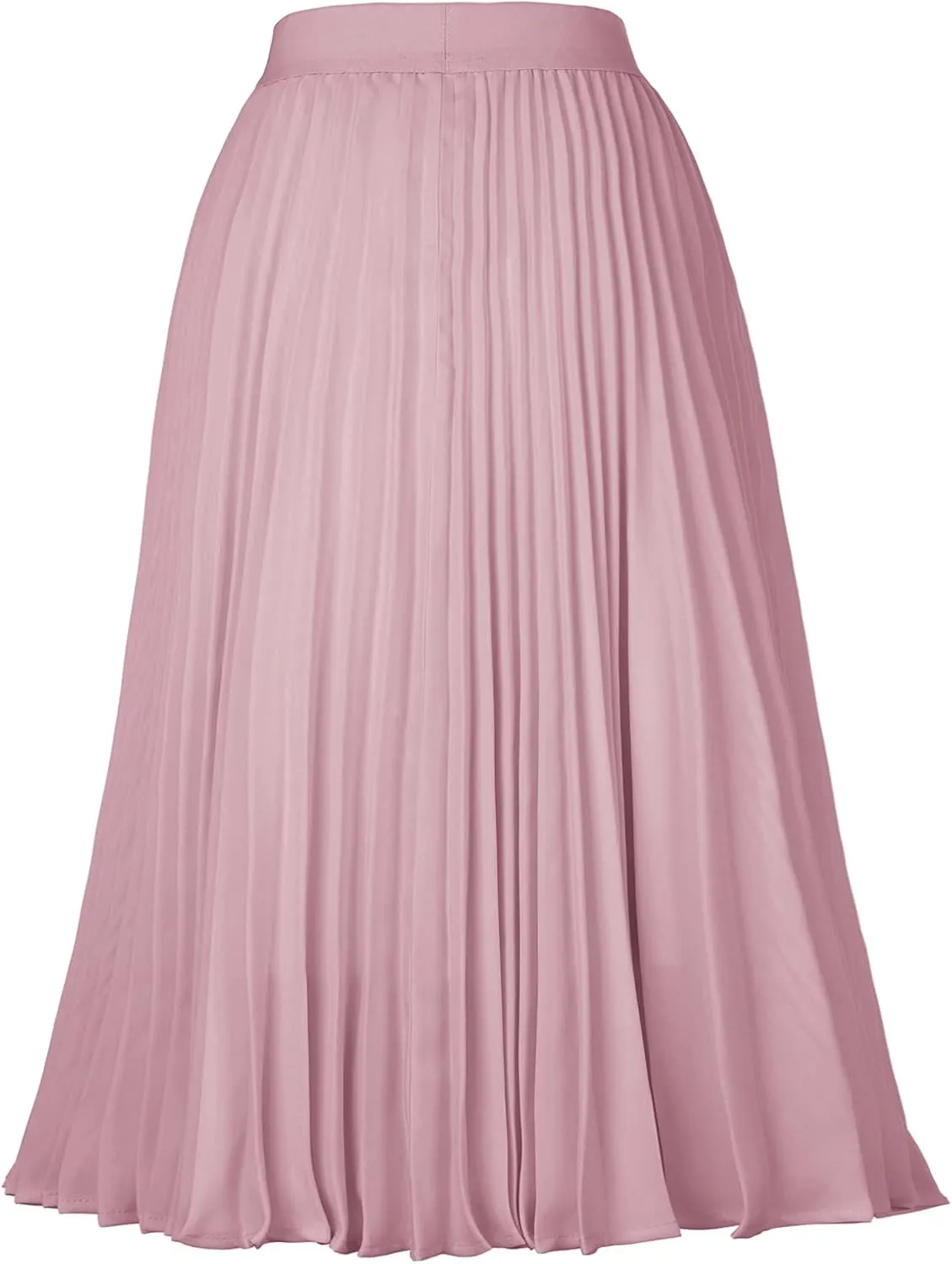 GRACE KARIN Women High Elastic Waist Pleated Chiffon Skirt Midi Swing A-line Skirts