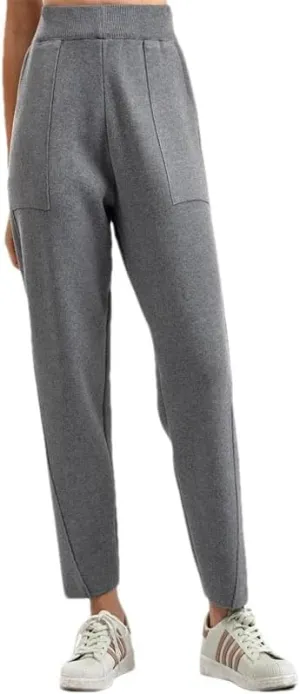 Hgvcfcv Elastic High Waist Women's Harem Pants Autumn and Winter Thickened Knitted Striped Sweater Pants for Women