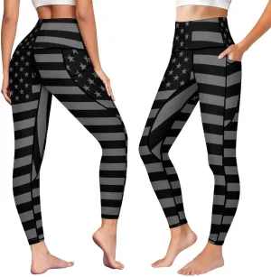 High Waist Yoga Pants with Pockets Tummy Control Workout Running 4 Way Stretch Yoga Leggings for Girls Women