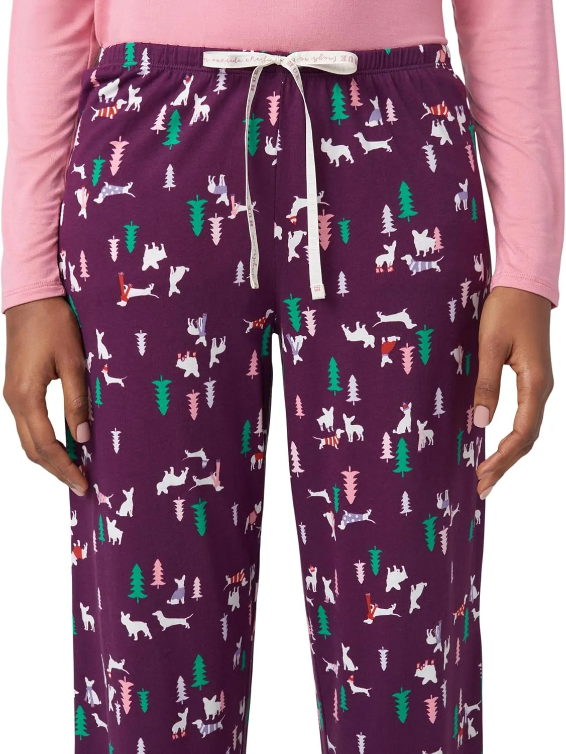HUE womens Sleep and Lounge Pajama Separates, Christmas and Holiday Collection