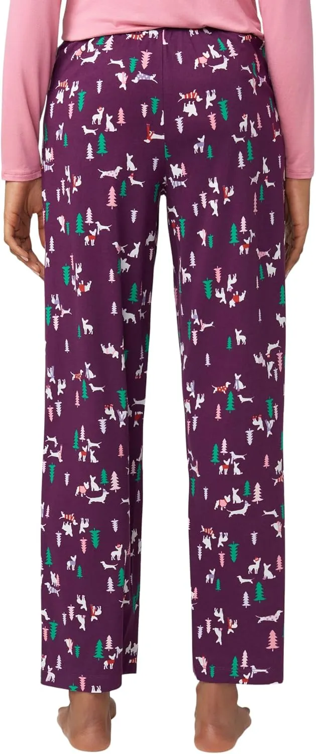 HUE womens Sleep and Lounge Pajama Separates, Christmas and Holiday Collection