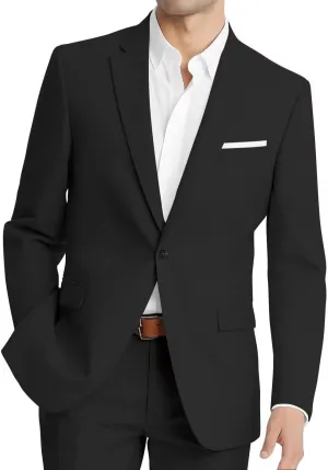 HUUTOE Mens 2 Piece Suit Men Slim Fit Suits for Men Wedding Prom Suit Solid One Button Blazer Jacket Pants Set Groomsmen