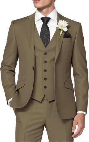 HUUTOE Men's 3 Piece Suits Slim Fit Wedding Suits for Men Prom Dress Suit Summer Blazer Jacket Vest Pants Tuxedo Set Men