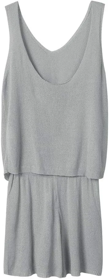 Imily Bela Women's Summer Lounge Sets Knit 2 Piece Outfits Vacation Beach Tank Tops and Shorts Loungewear Pajama Set